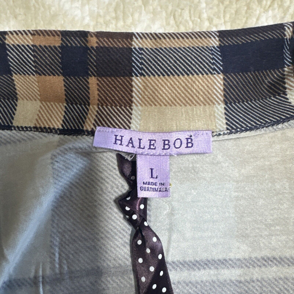 HALE BOB Womens Pajamas Shirt Pants Set Plaid Size LARGE NEW NWT $129.00 - Picture 4 of 7